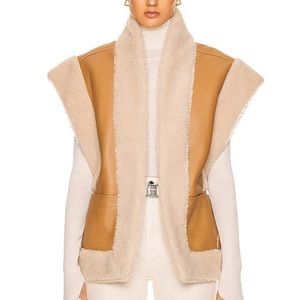 ALC Sutton Shearling and Faux Leather Vest